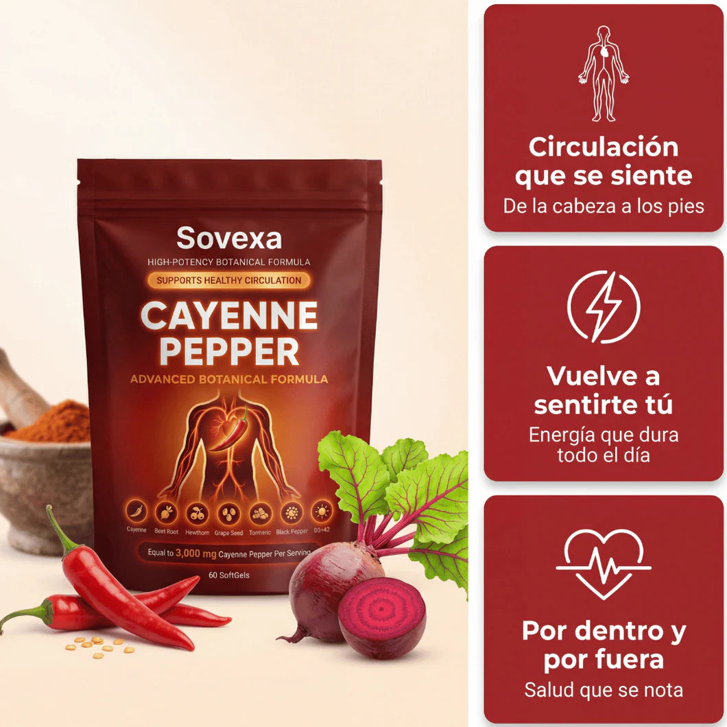 Sovexa Capsaicina Activa® en Softgels - Reactiva tu Circulación Natural